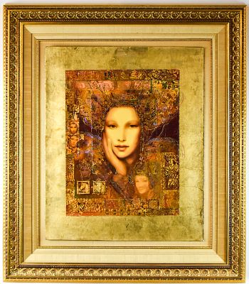 CSABA MARKUS "PARIS LOVE" SIGNED MIXED MEDIA ON PAPER. Limited edition mixed media "Paris Love" 