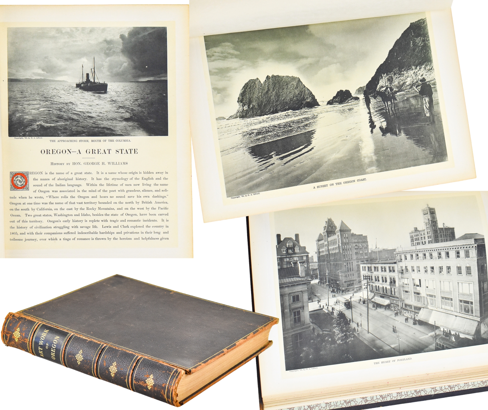 1909 W.D. HARNEY PHOTOGRAVURE COMPANY "ART OF THE STATE OF OREGON"