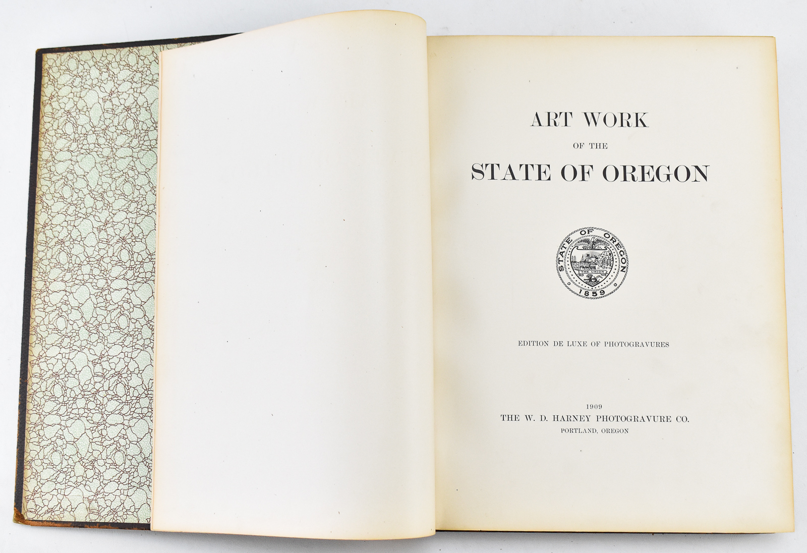 1909 W.D. HARNEY PHOTOGRAVURE COMPANY "ART OF THE STATE OF OREGON"
