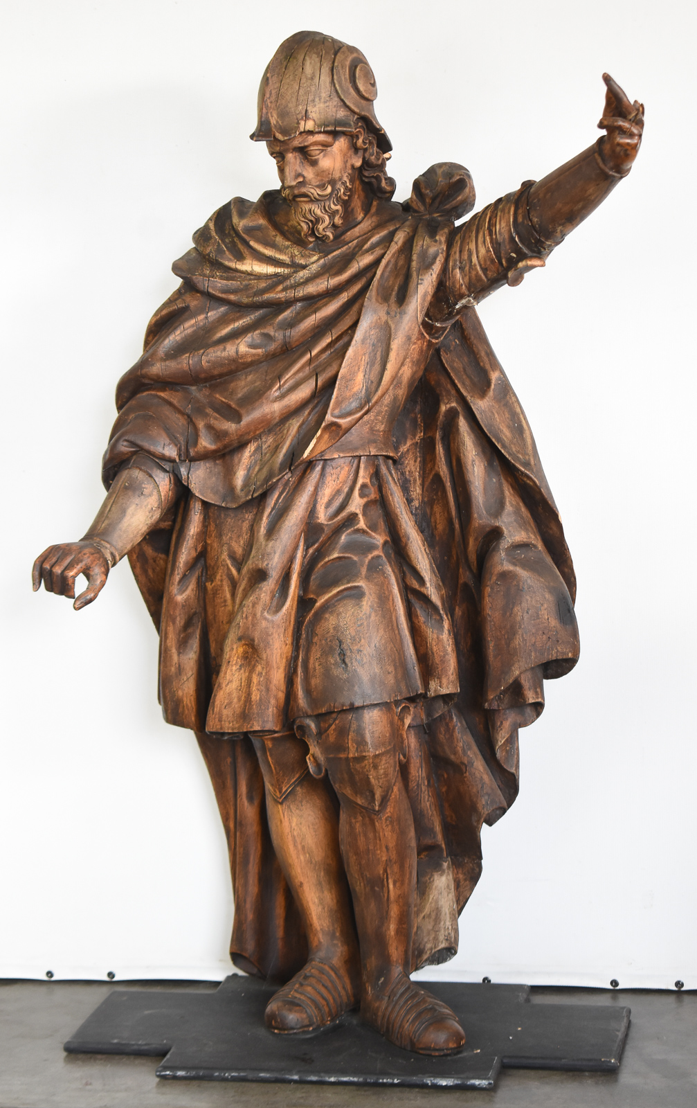 18TH CENTURY SAINT FLORIAN OAK STATUE