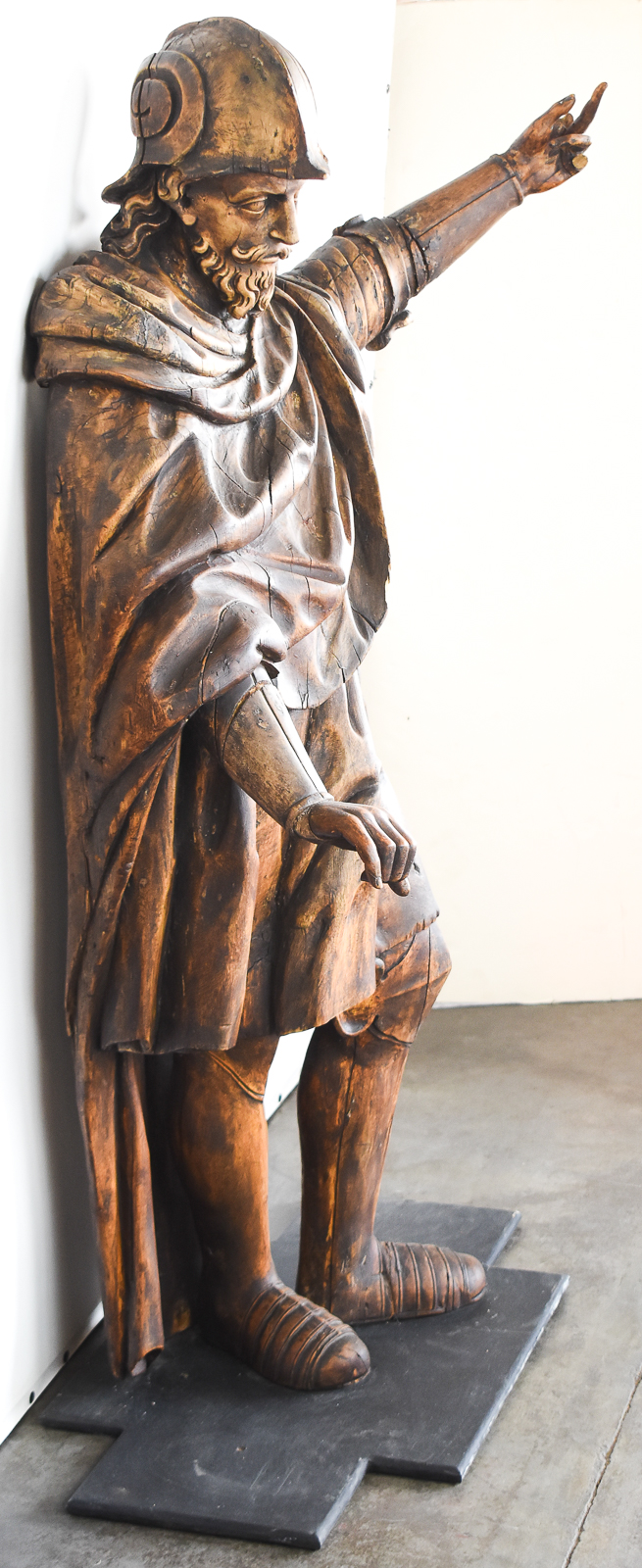 18TH CENTURY SAINT FLORIAN OAK STATUE