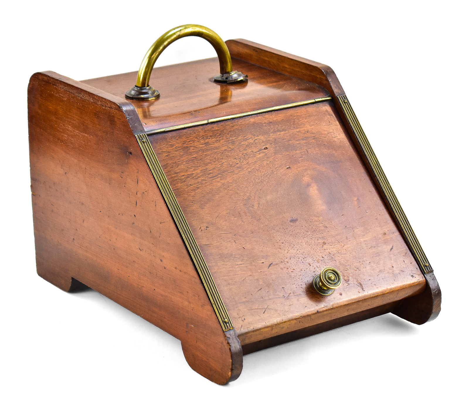 MAHOGANY BRASS COAL SCUTTLE
