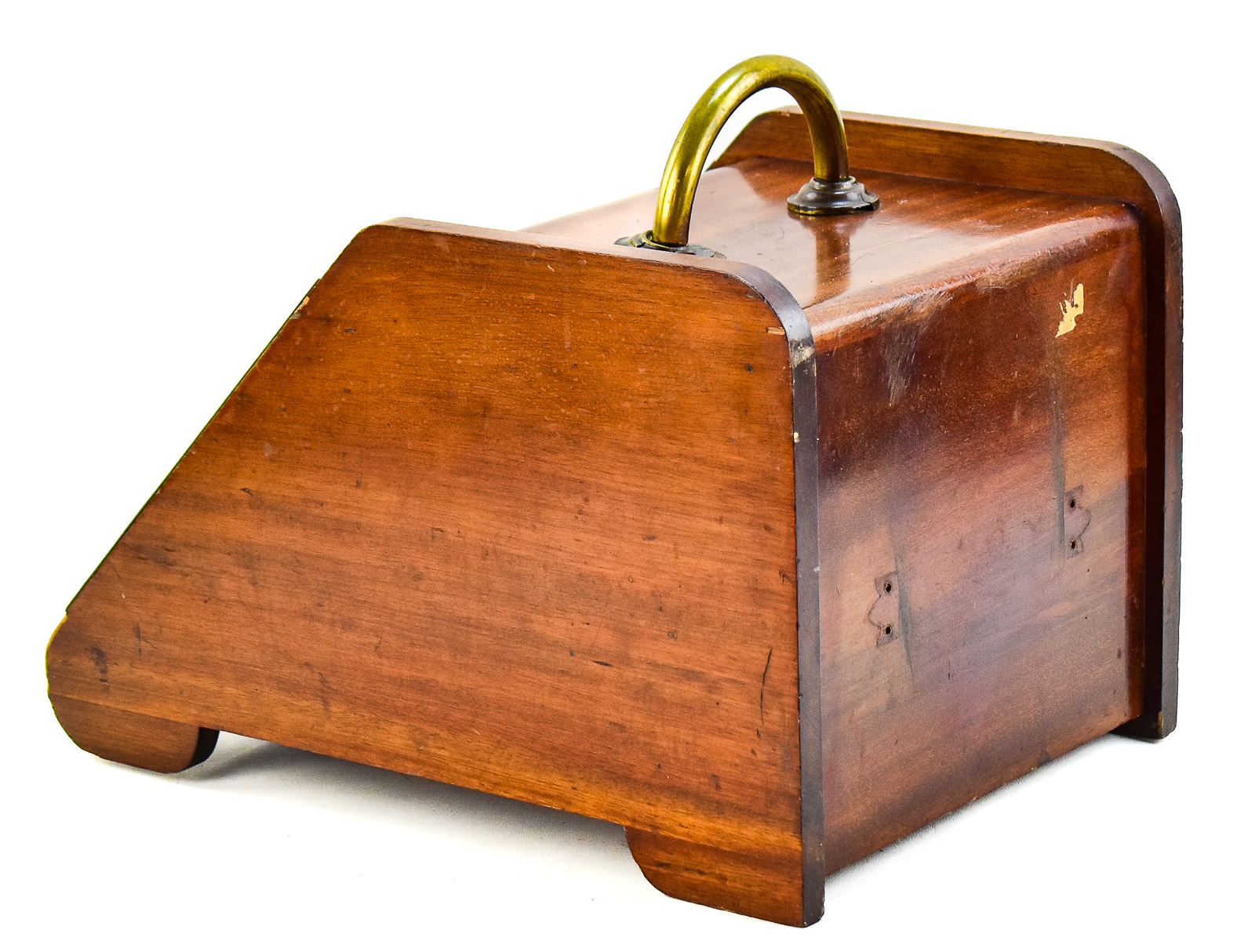 MAHOGANY BRASS COAL SCUTTLE