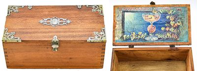 P. LORILLARD & COMPANY QUARTERSAWN OAK CIGAR BOX, C. LATE 19TH CENTURY. A decorative cigar box 