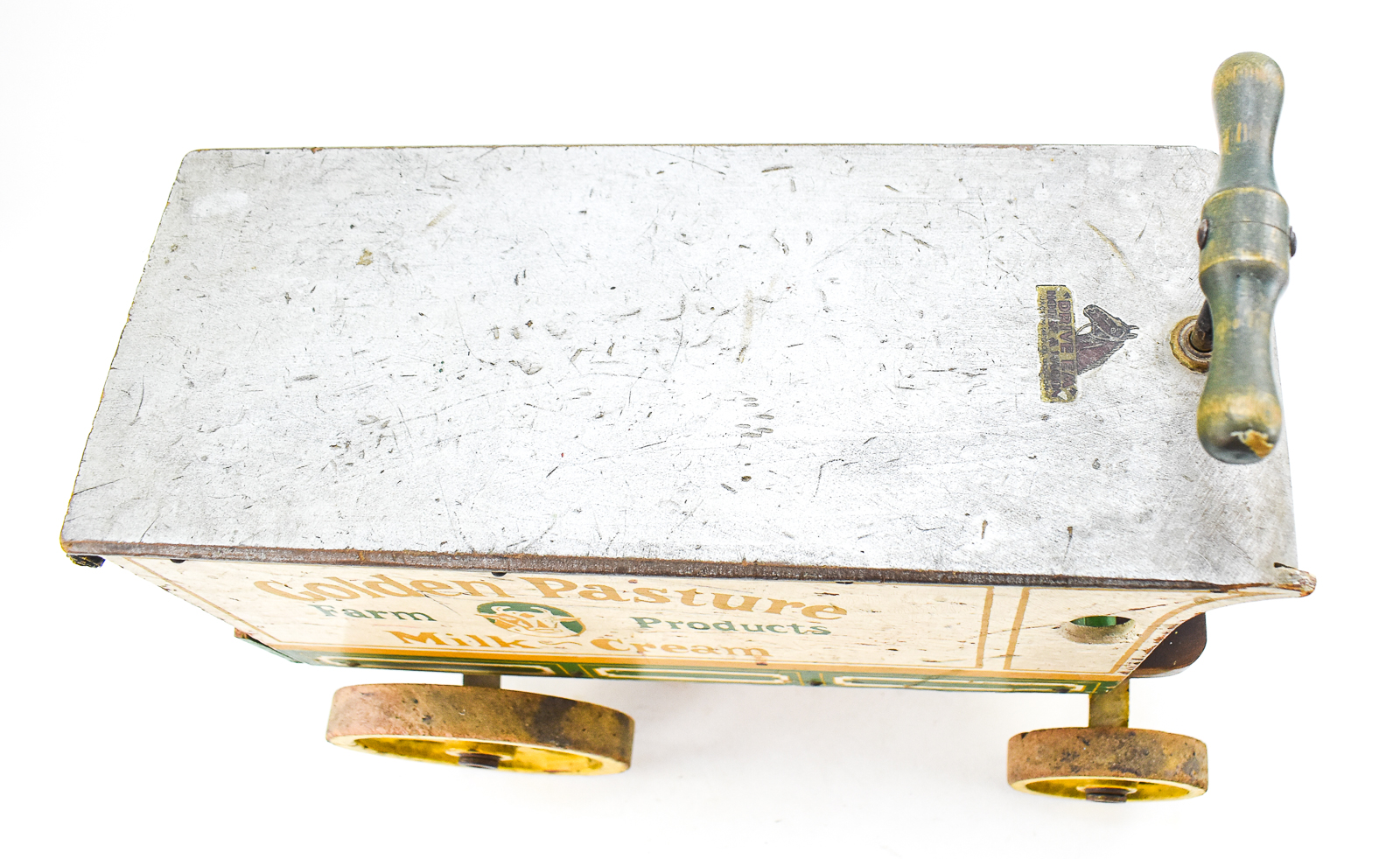 JACRIM MANUFACTURING COMPANY "GOLDEN PASTURE" MILK WAGON PULL-TOY