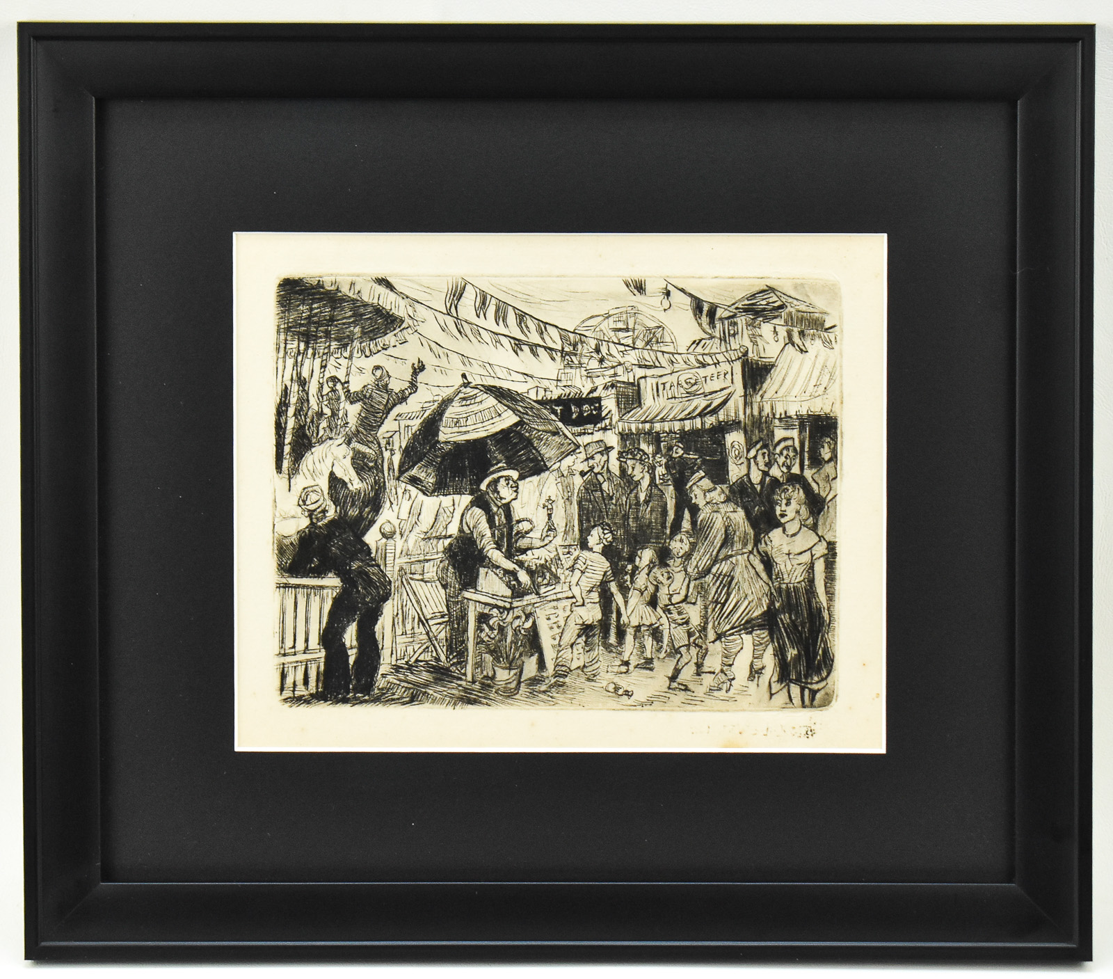 'CARNIVAL SCENE' ETCHING ON PAPER