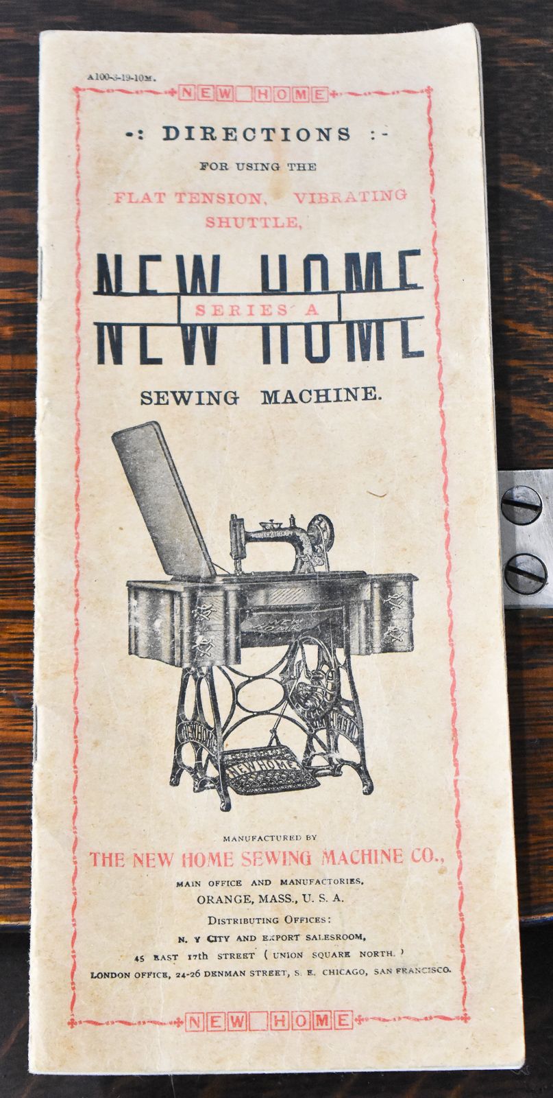 JANOME 712T TREADLE SEWING MACHINE WITH NEW HOME "SERIES A" SEWING TABLE
