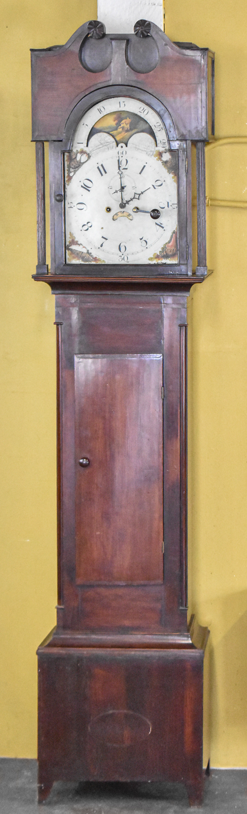 NIAGARA FRONTIER MOON-PHASE GRANDFATHER CLOCK, JUDAH COLT, C. 1780