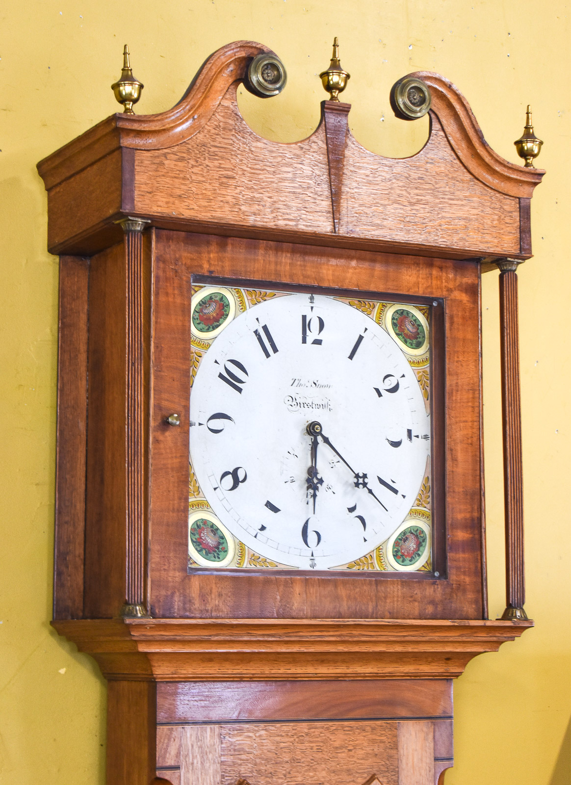 THOMAS SNOW ENGLISH OAK GRANDFATHER CLOCK