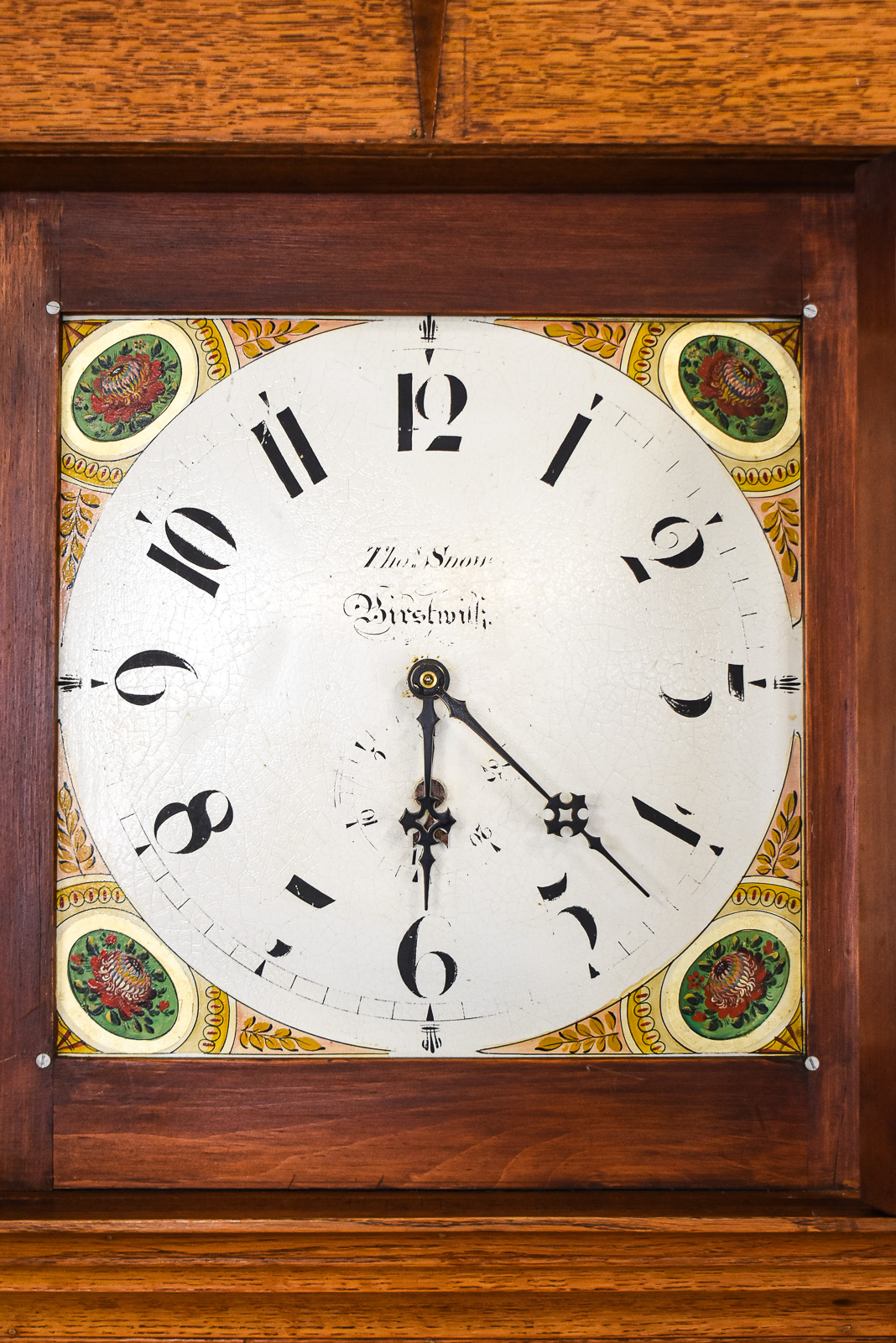 THOMAS SNOW ENGLISH OAK GRANDFATHER CLOCK