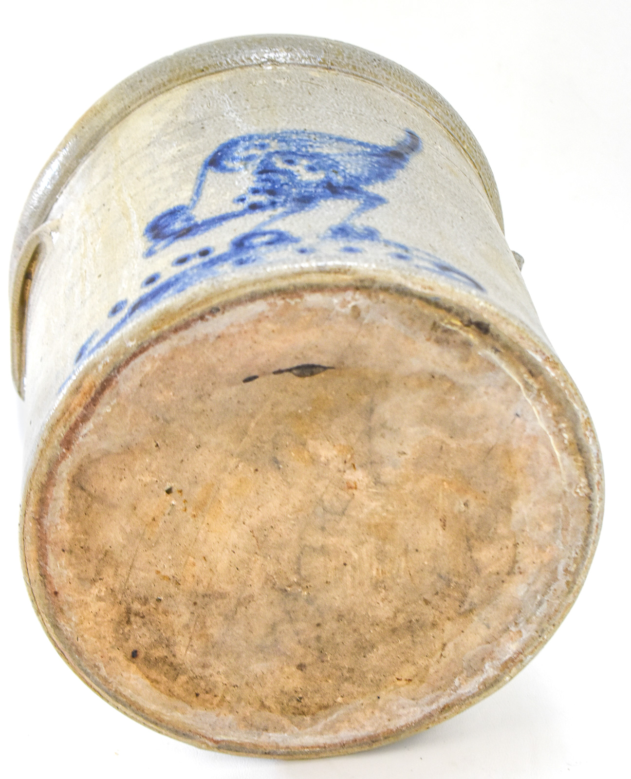 BRADY & RYAN (ATTR.) STONEWARE CROCK WITH CHICKEN PECKING CORN