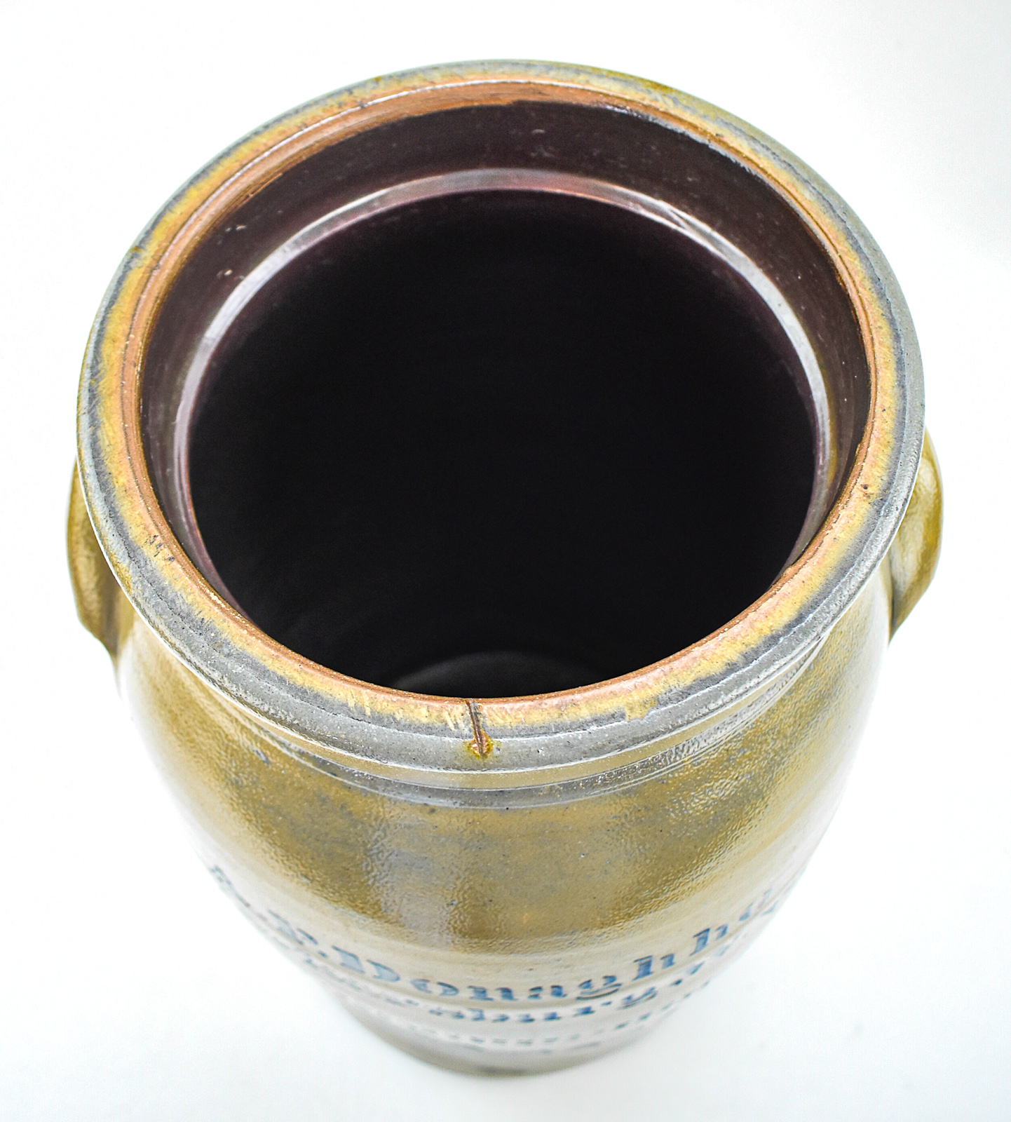 A.P. DONAGHHO FOUR-GALLON STONEWARE CHURN