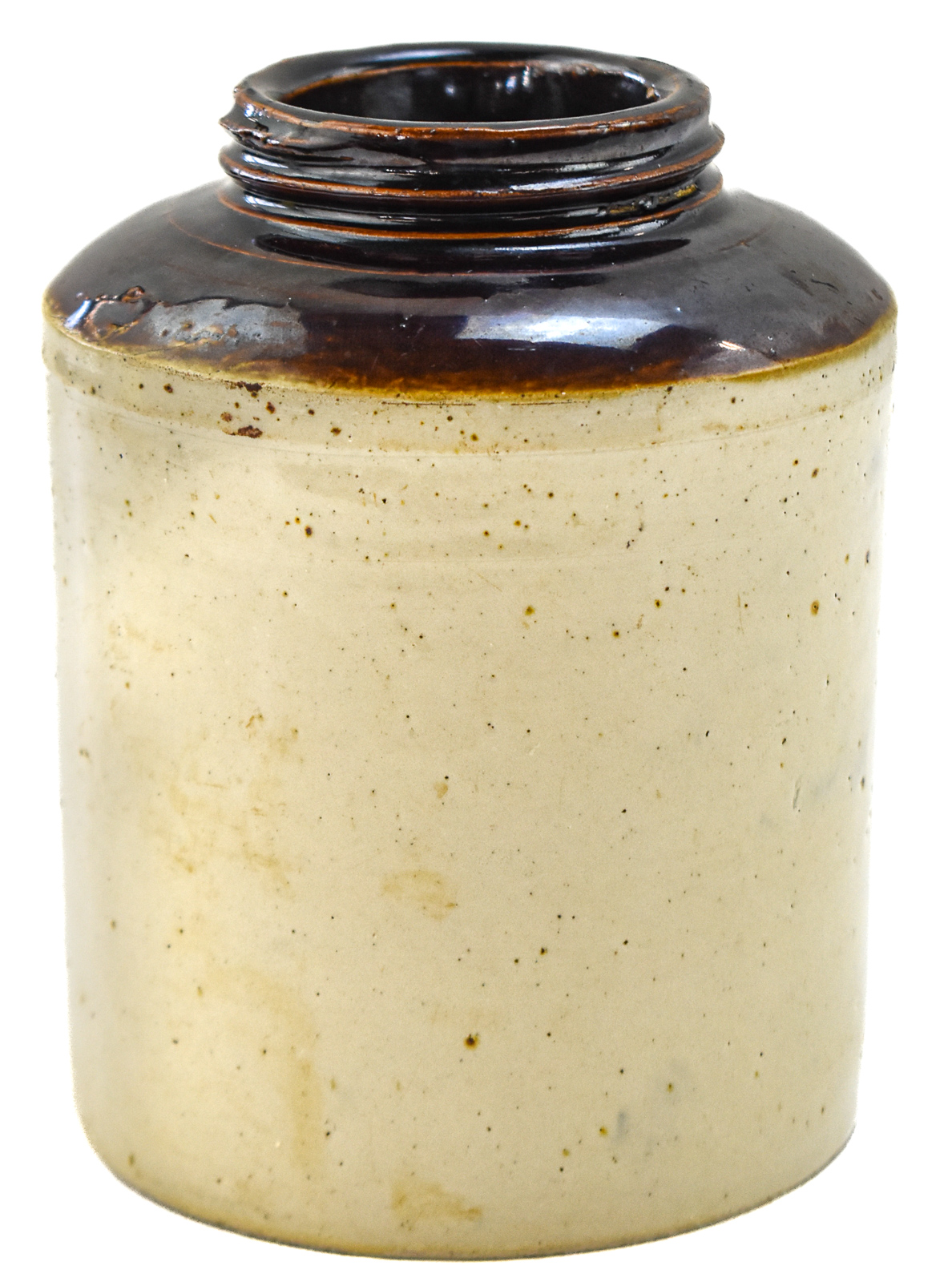 THE BARNES MARKET COMPANY STONEWARE ADVERTISEMENT JAR