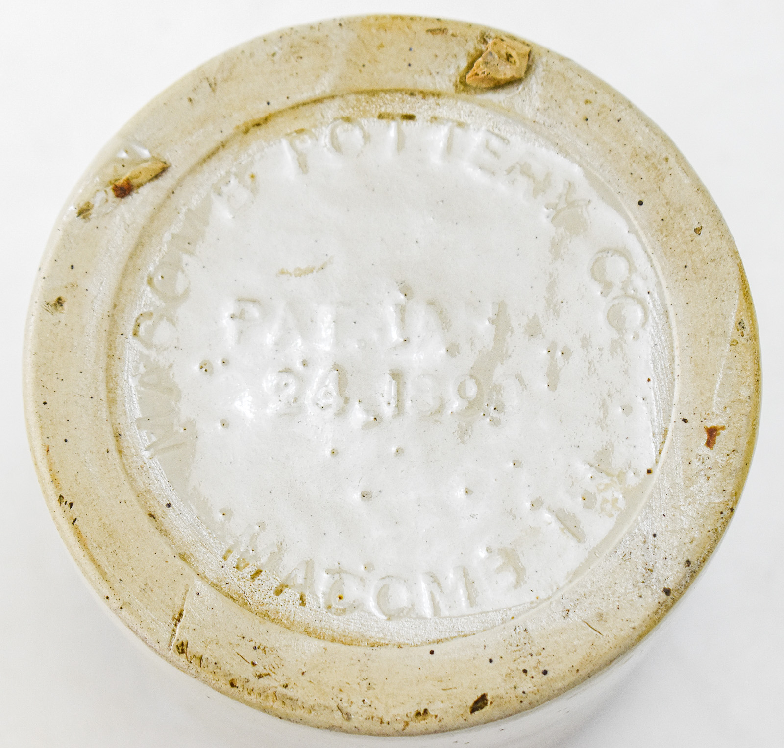 THE BARNES MARKET COMPANY STONEWARE ADVERTISEMENT JAR