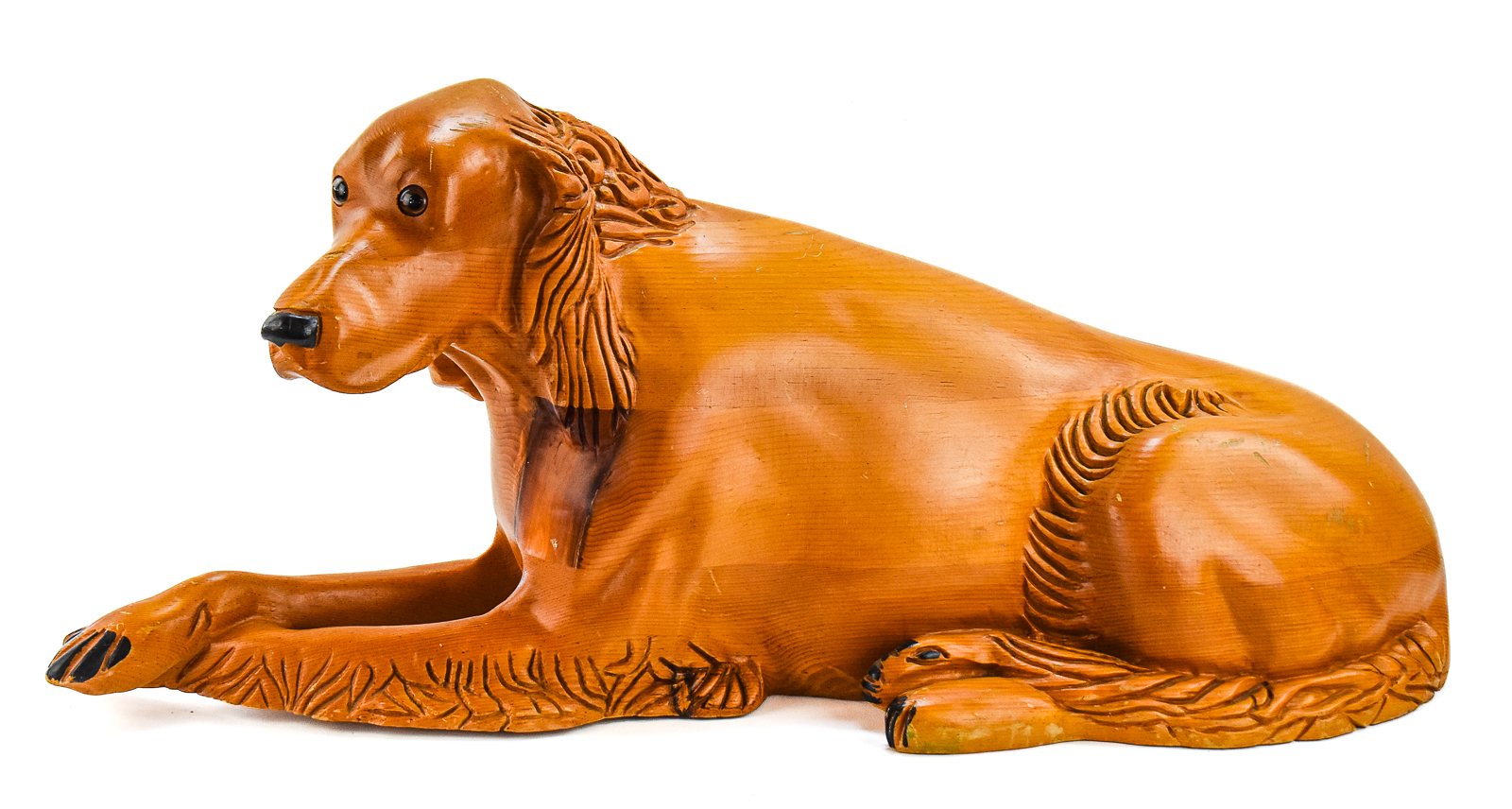 HAND-CARVED IRISH SETTER SCULPTURE