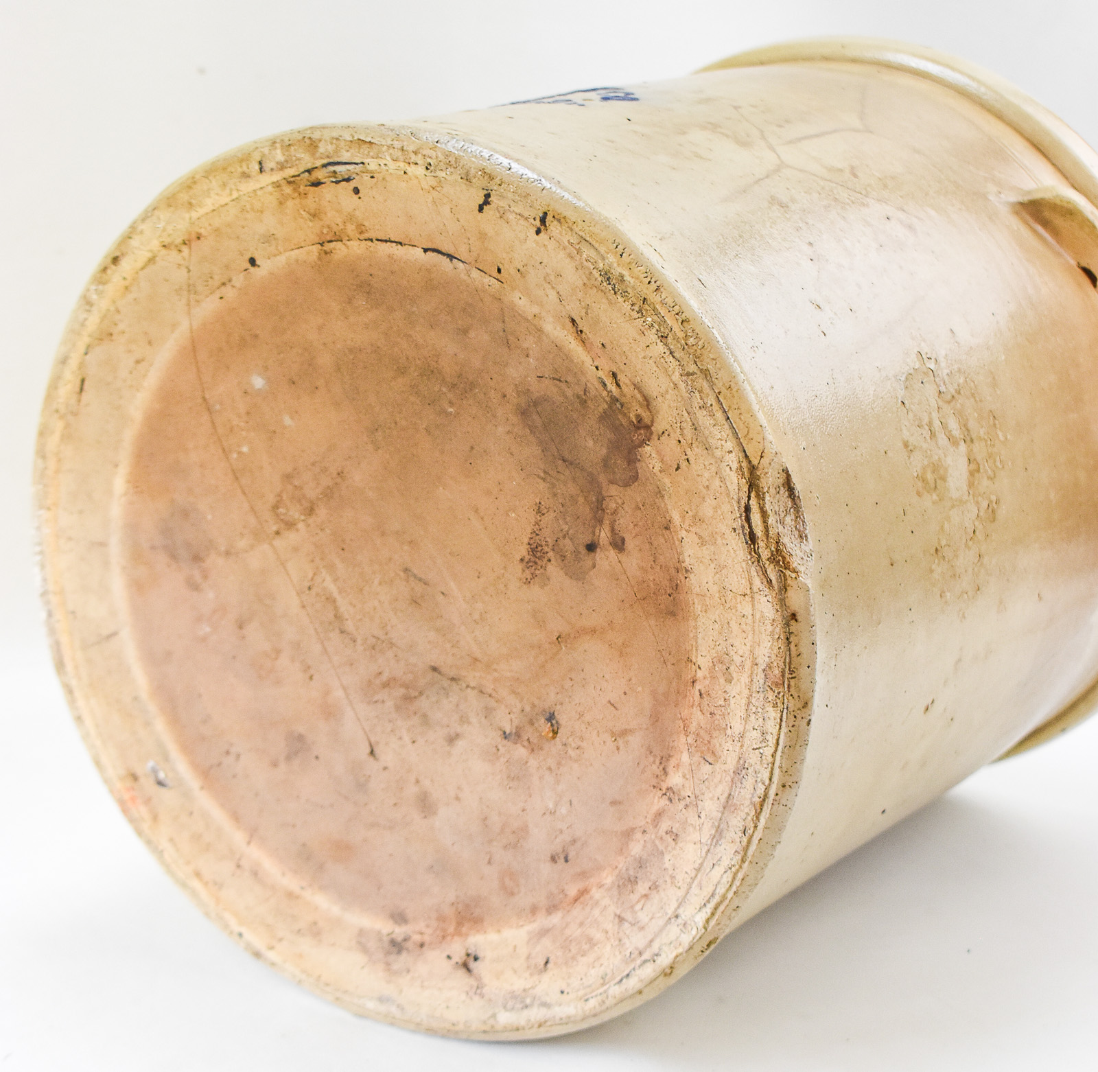 MACOMB POTTERY COMPANY EIGHT-GALLON SALT-GLAZED STONEWARE CROCK
