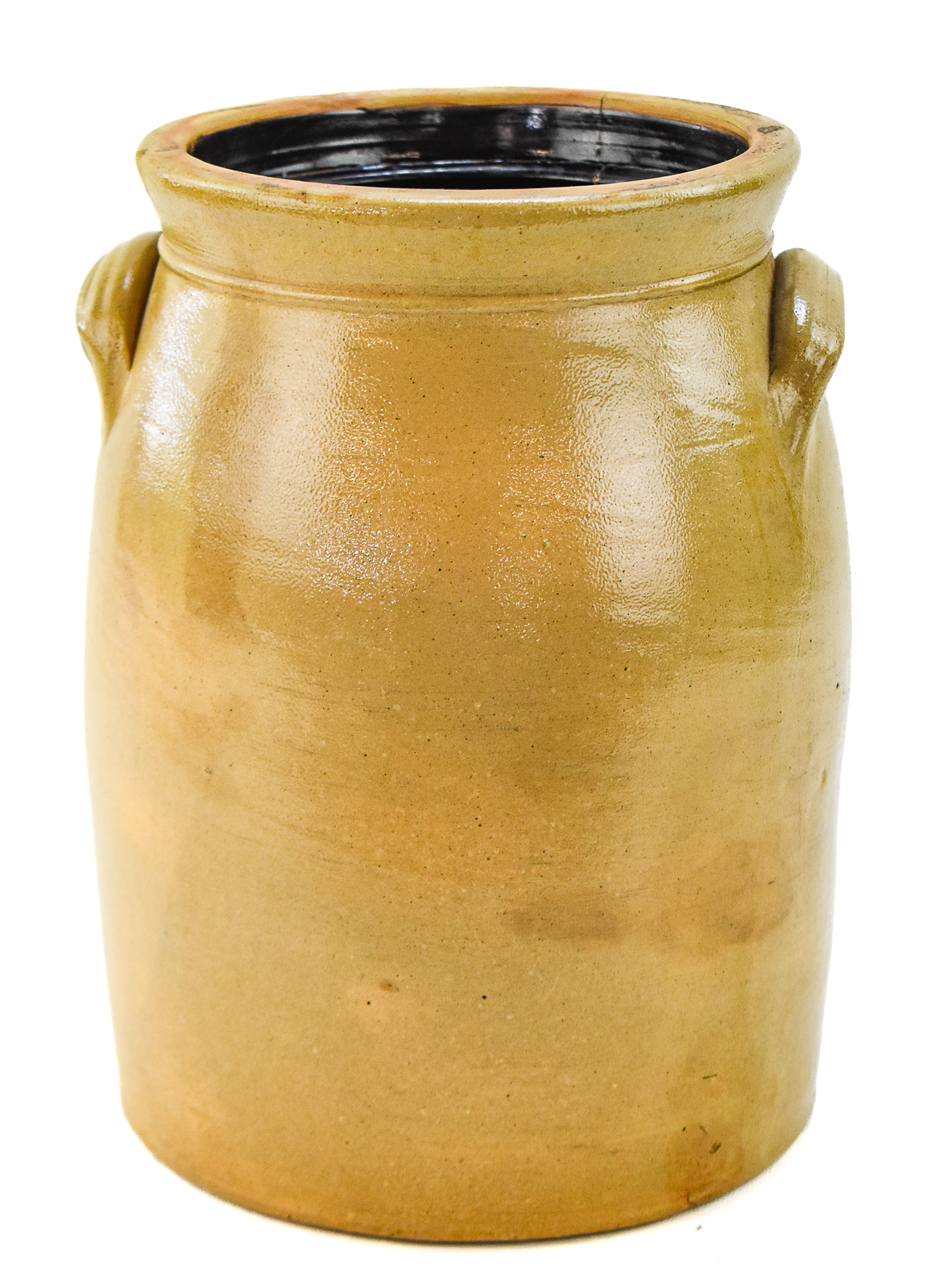 JOHN BURGER 2-GALLON STONEWARE BUTTER CHURN AND DASHER