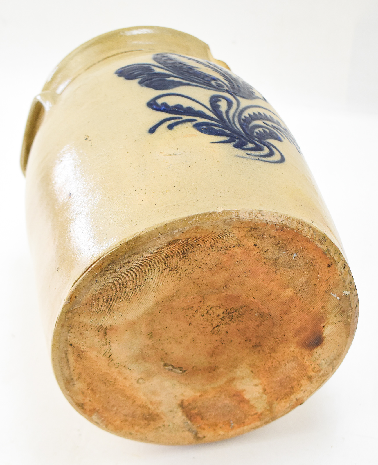 JOHN BURGER 2-GALLON STONEWARE BUTTER CHURN AND DASHER