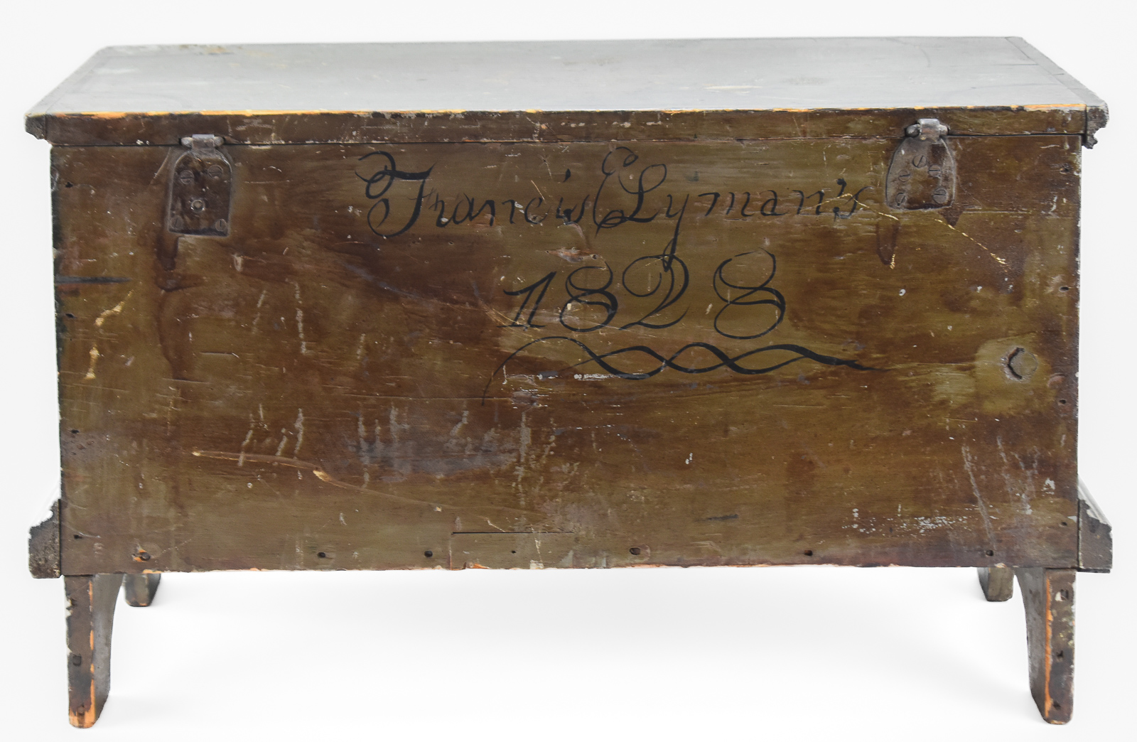 INSCRIBED 1828 AMERICAN FOLK ART PAINTED BLANKET CHEST