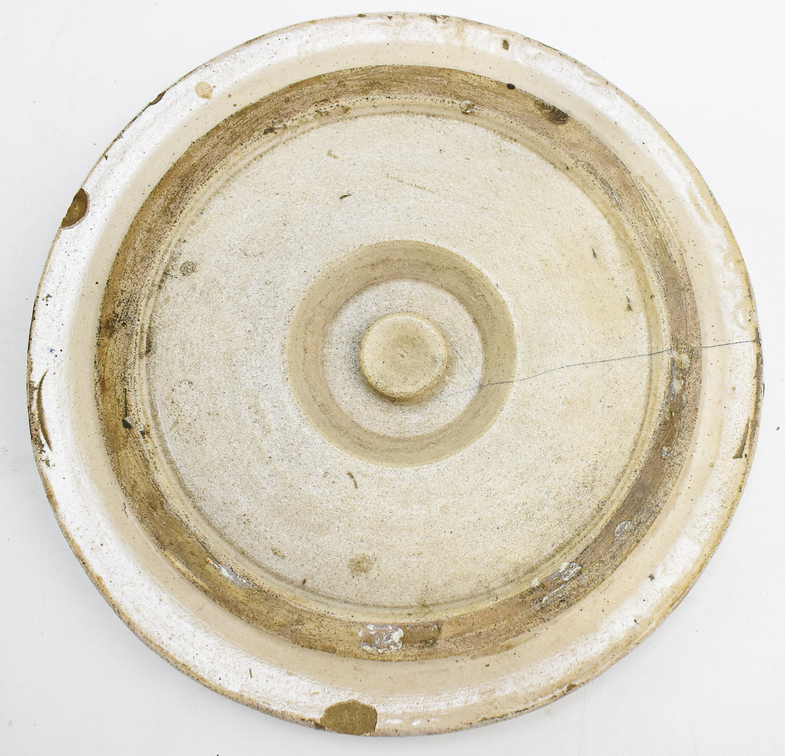 BISHOP'S 32 POUND PEANUT BUTTER STONEWARE LIDDED CROCK