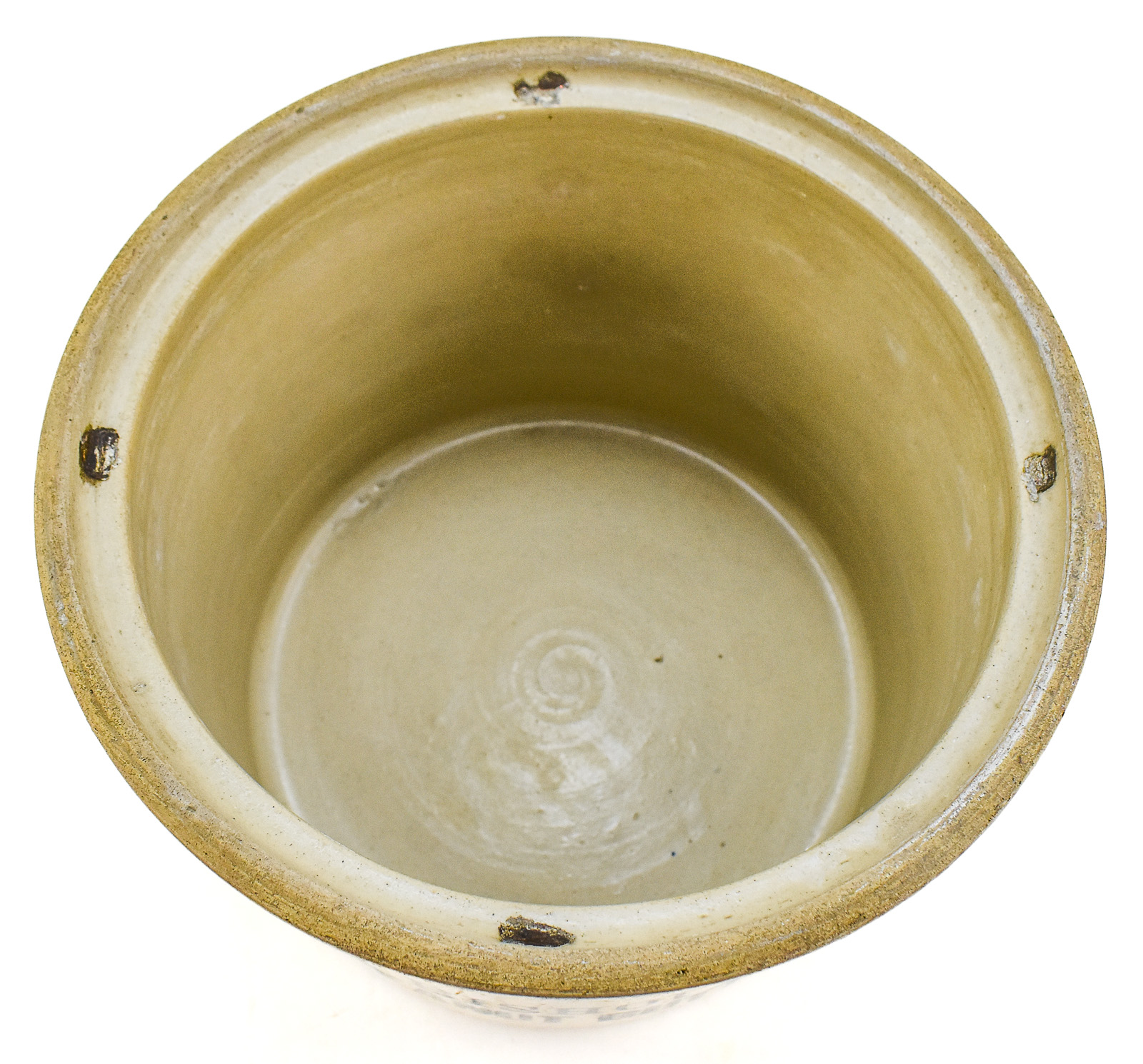 BISHOP'S 32 POUND PEANUT BUTTER STONEWARE LIDDED CROCK