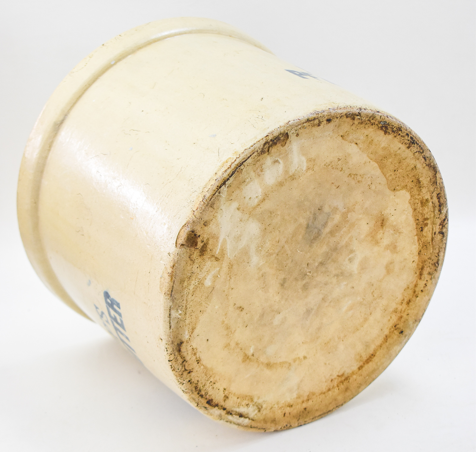 BISHOP'S 32 POUND PEANUT BUTTER STONEWARE LIDDED CROCK
