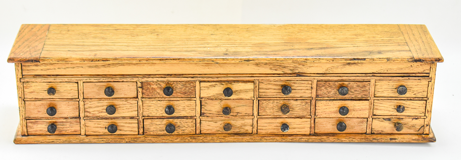 GENERAL STORE TABLE-TOP WATCHMAKER'S OAK JEWELER'S CABINET