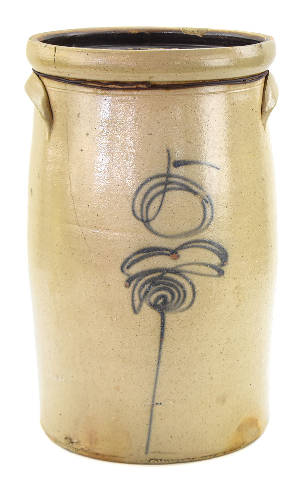 RED WING STONEWARE COMPANY (ATTR.) 'LAZY 8 BEE STING' STONEWARE BUTTER CHURN