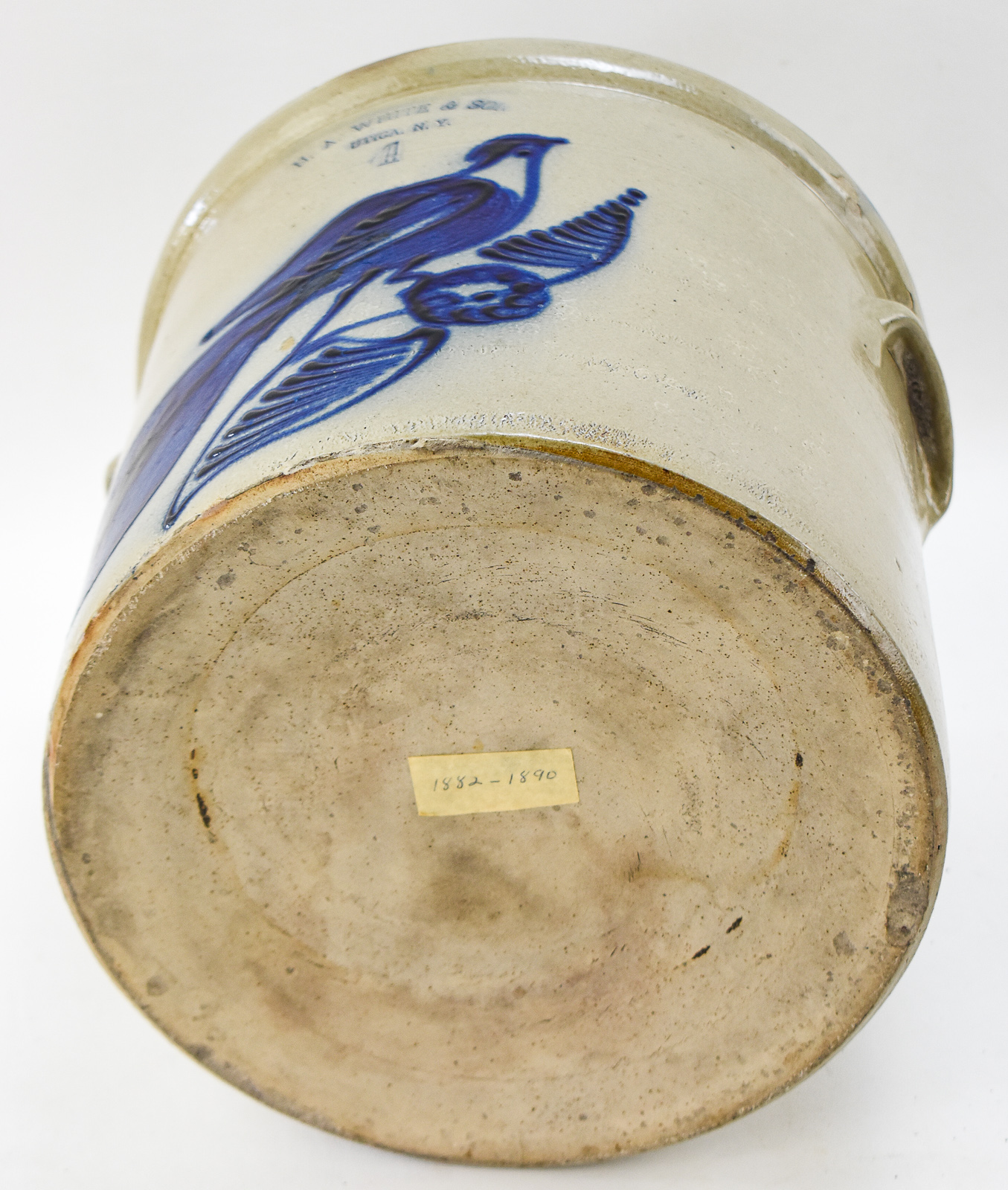 N.A. WHITE & SON FOUR-GALLON STONEWARE CROCK