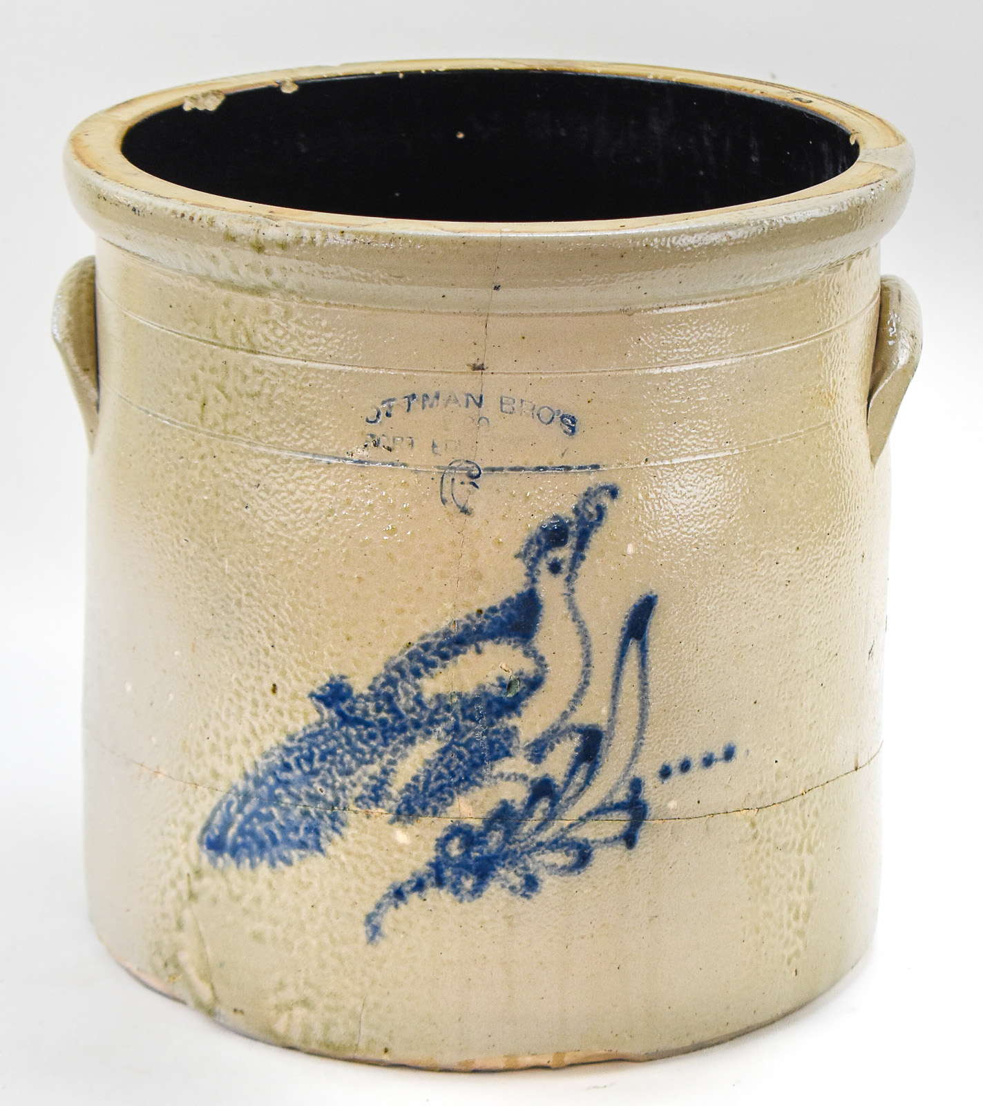 OTTMAN BROTHERS SIX-GALLON STONEWARE CROCK