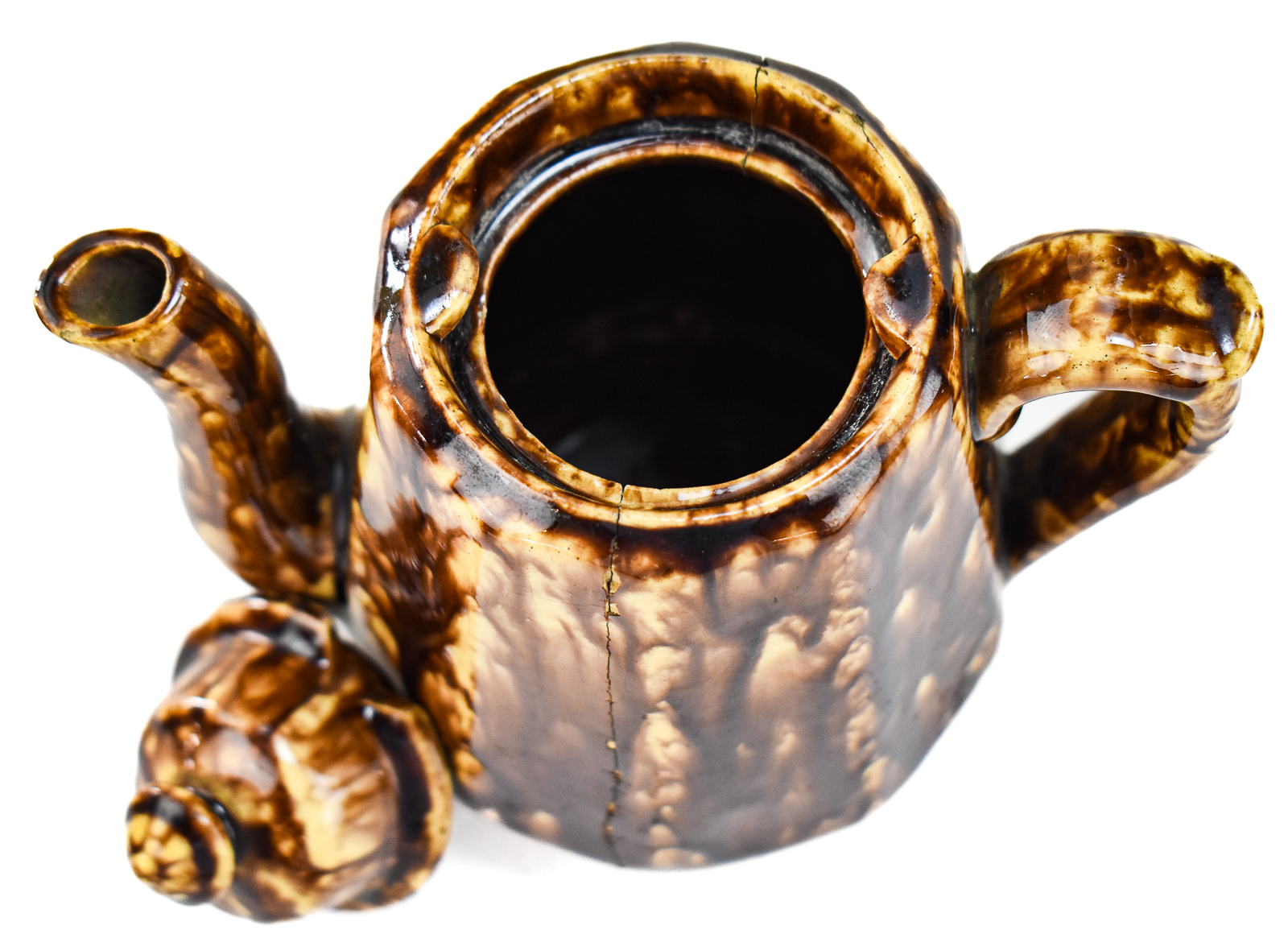 AMERICAN ROCKINGHAM STYLE POTTERY: PITCHERS, MUGS, AND TEAPOT