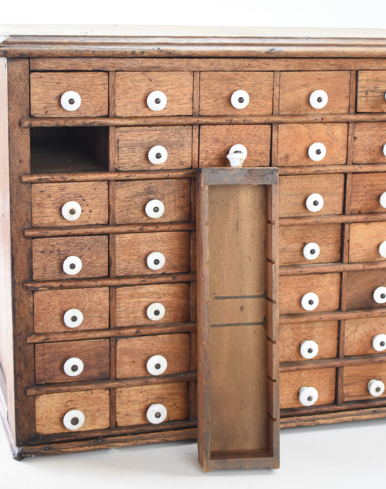 AMERICAN MULTI-DRAWER OAK APOTHECARY CABINET