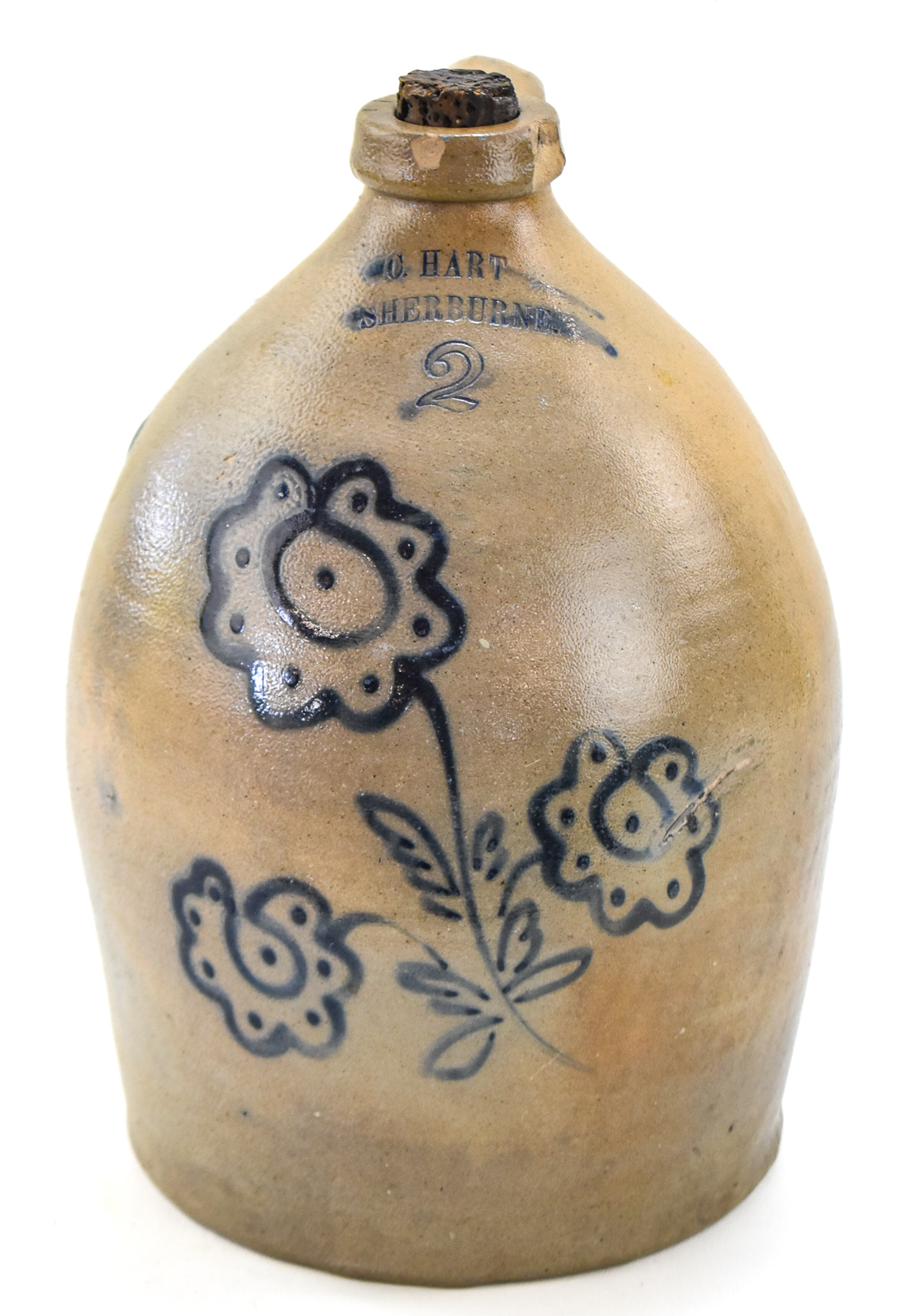 CHARLES HART TWO-GALLON STONEWARE JUG