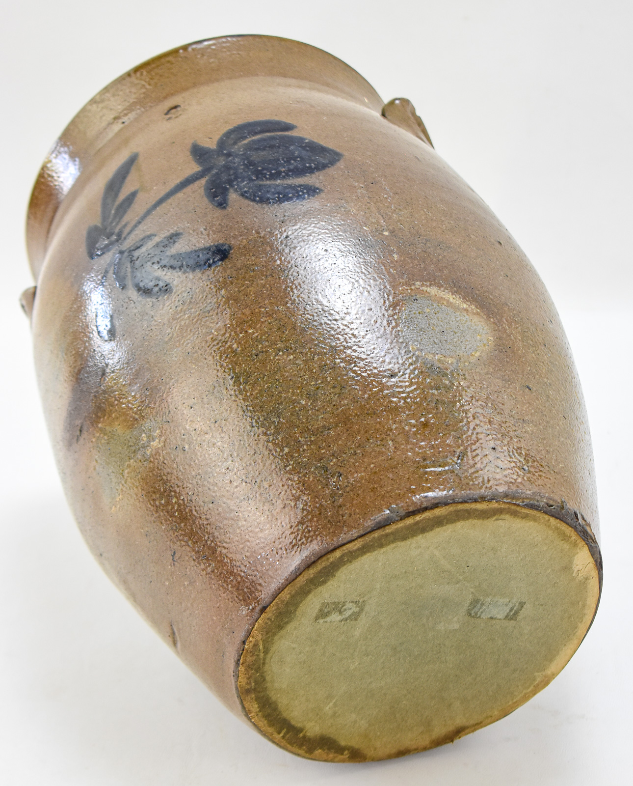 MID-ATLANTIC STYLE THREE-GALLON CROCK WITH COBALT TULIP MOTIF