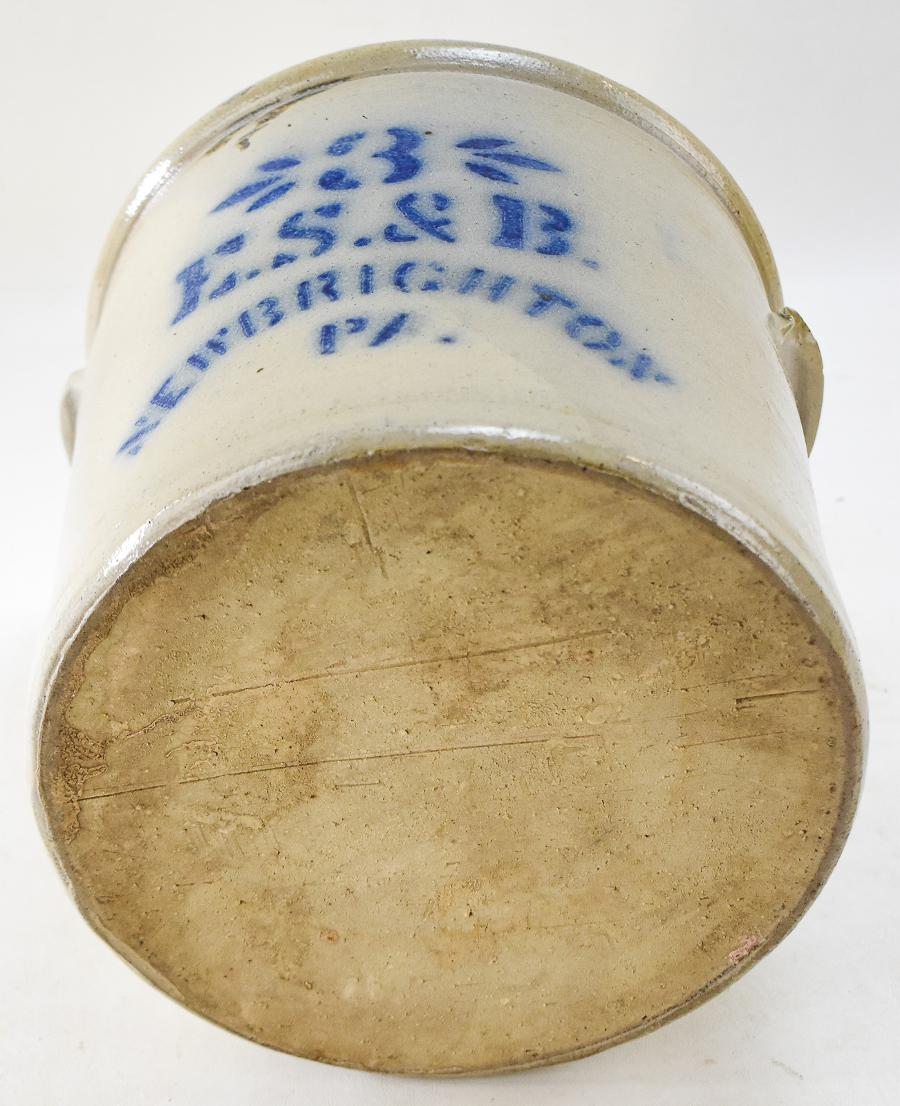 ELVERSON, SHERWOOD, & BARKER THREE-GALLON SALT-GLAZED STONEWARE CROCK