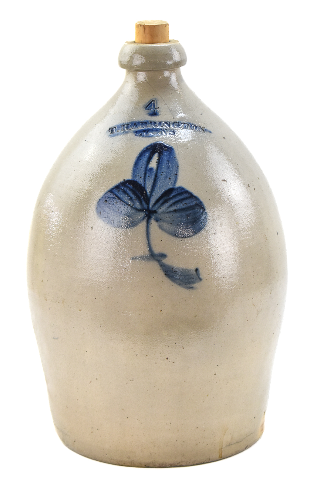 THOMPSON HARRINGTON FOUR-GALLON STONEWARE JUG