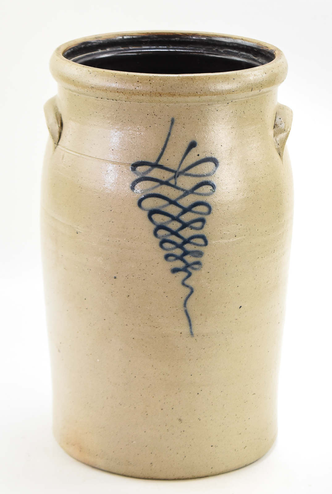 OHIO VALLEY STYLE 'RIBCAGE/TORNADO' FOUR-GALLON STONEWARE CROCK