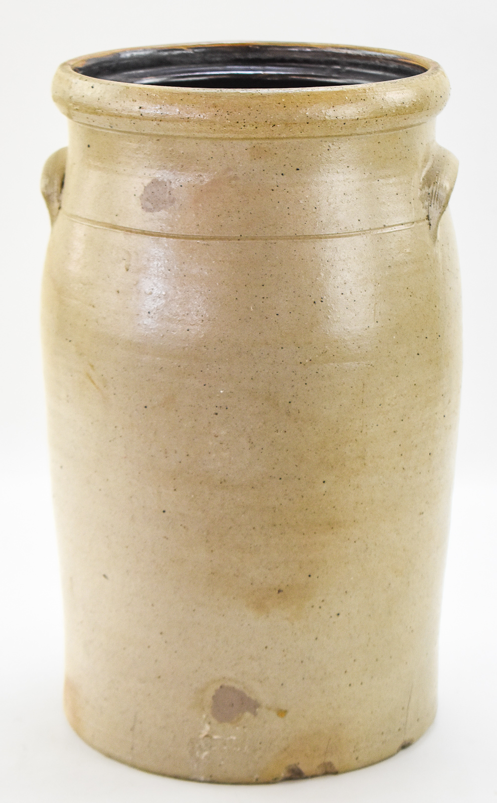 OHIO VALLEY STYLE 'RIBCAGE/TORNADO' FOUR-GALLON STONEWARE CROCK