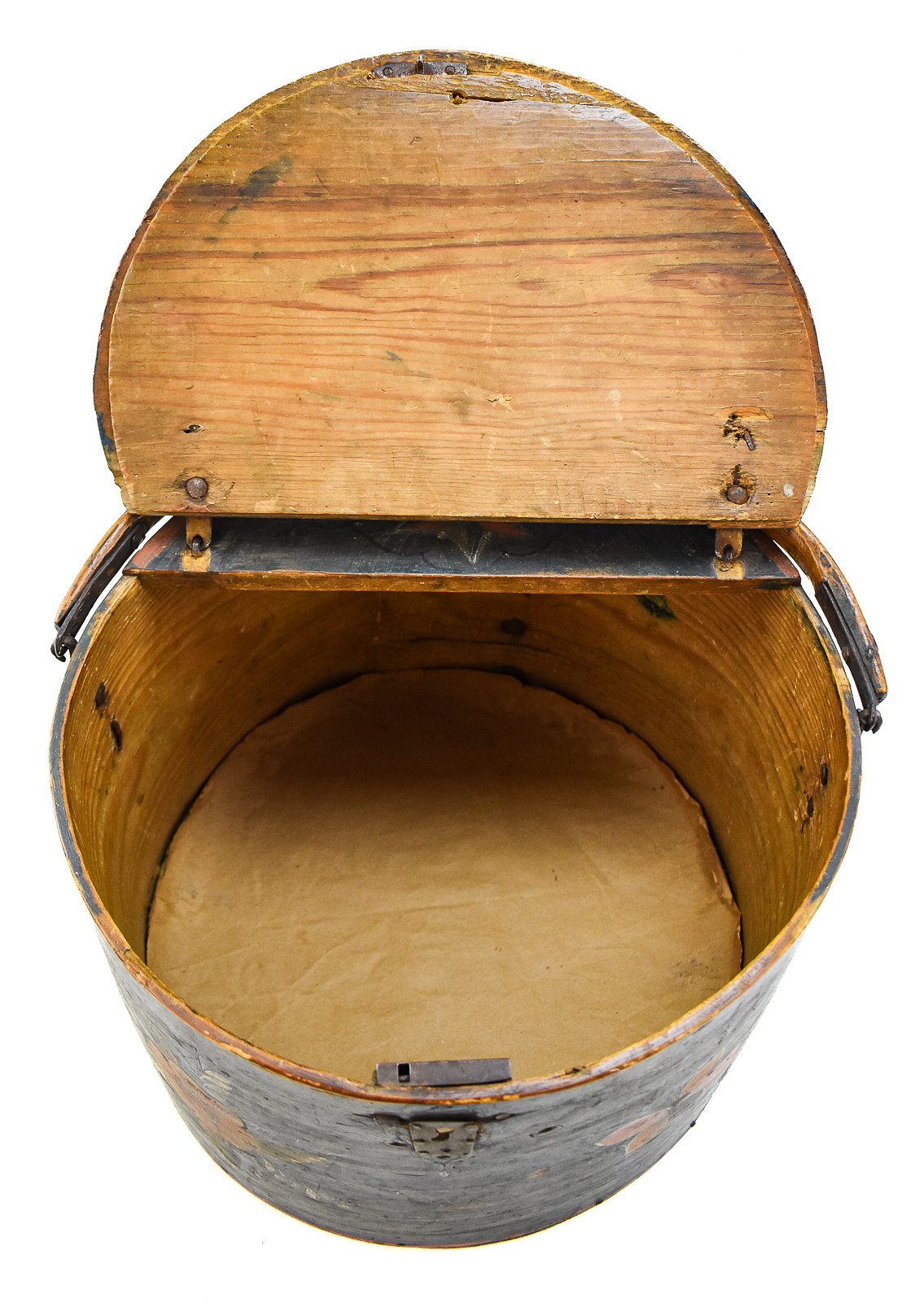 1822 INSCRIBED SCANDINAVIAN FOLK ART BENTWOOD TINE BOX
