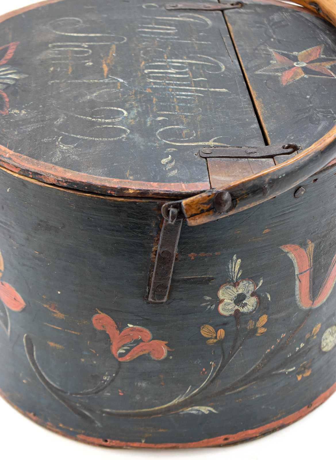 1822 INSCRIBED SCANDINAVIAN FOLK ART BENTWOOD TINE BOX
