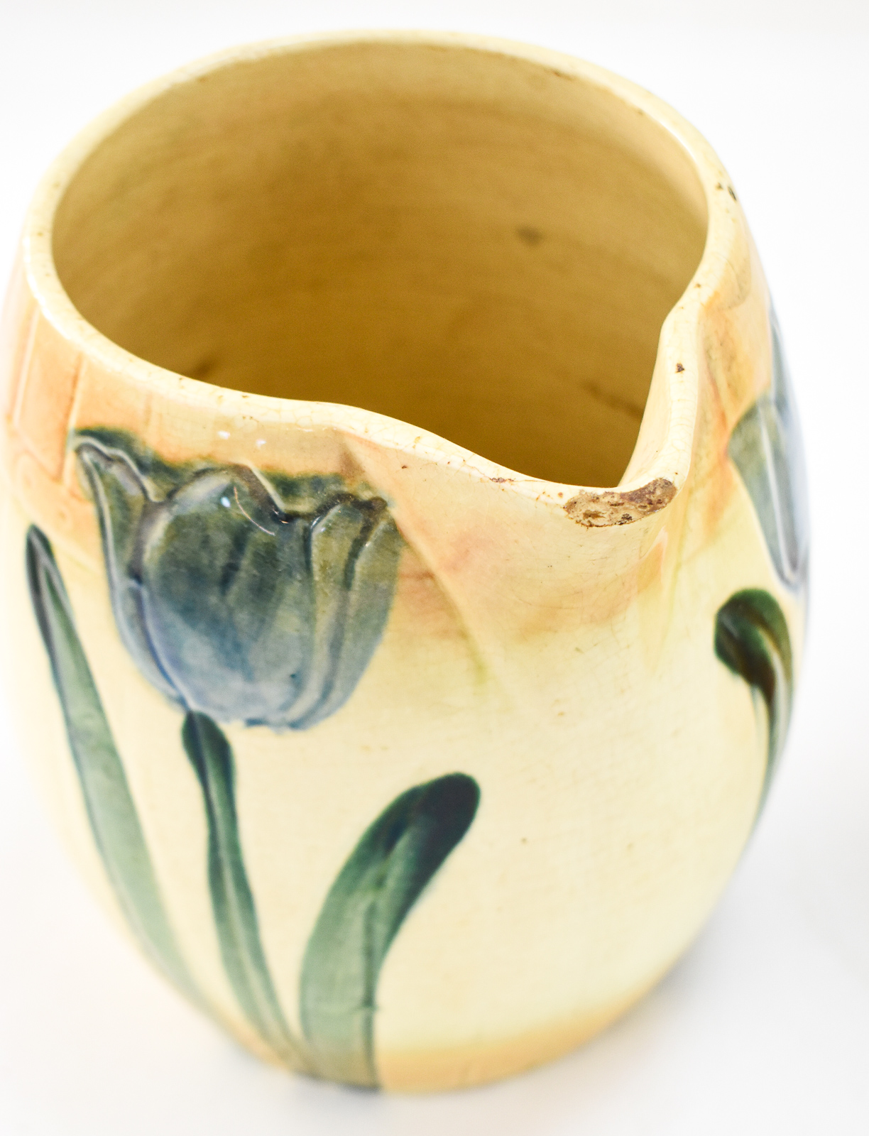 MID CENTURY PITCHERS: ROSEVILLE "TULIPS", "WILD ROSES", AND RED WING SAFFRON WARE