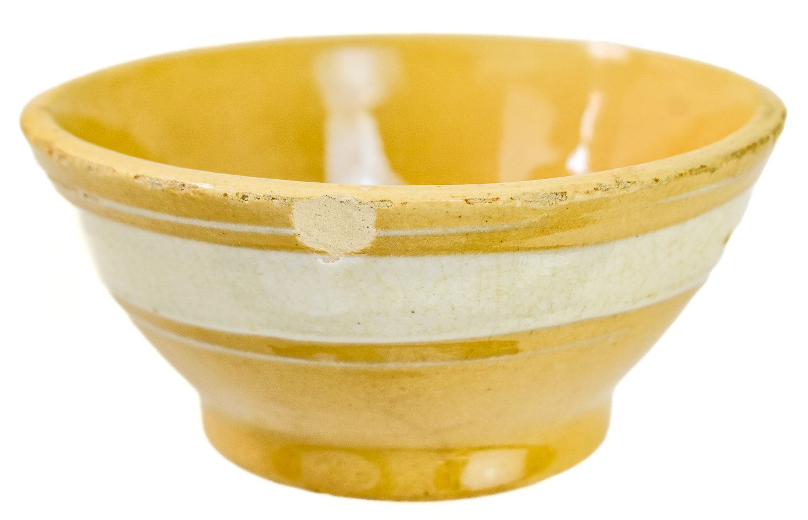 FIVE 'DANDY LINE' YELLOW WARE BOWLS