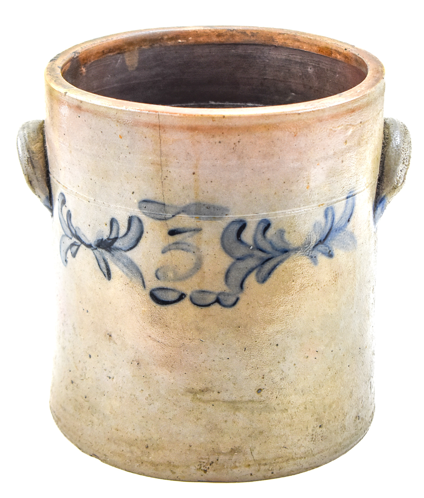 MID-ATLANTIC STYLE THREE-GALLON STONEWARE CROCK
