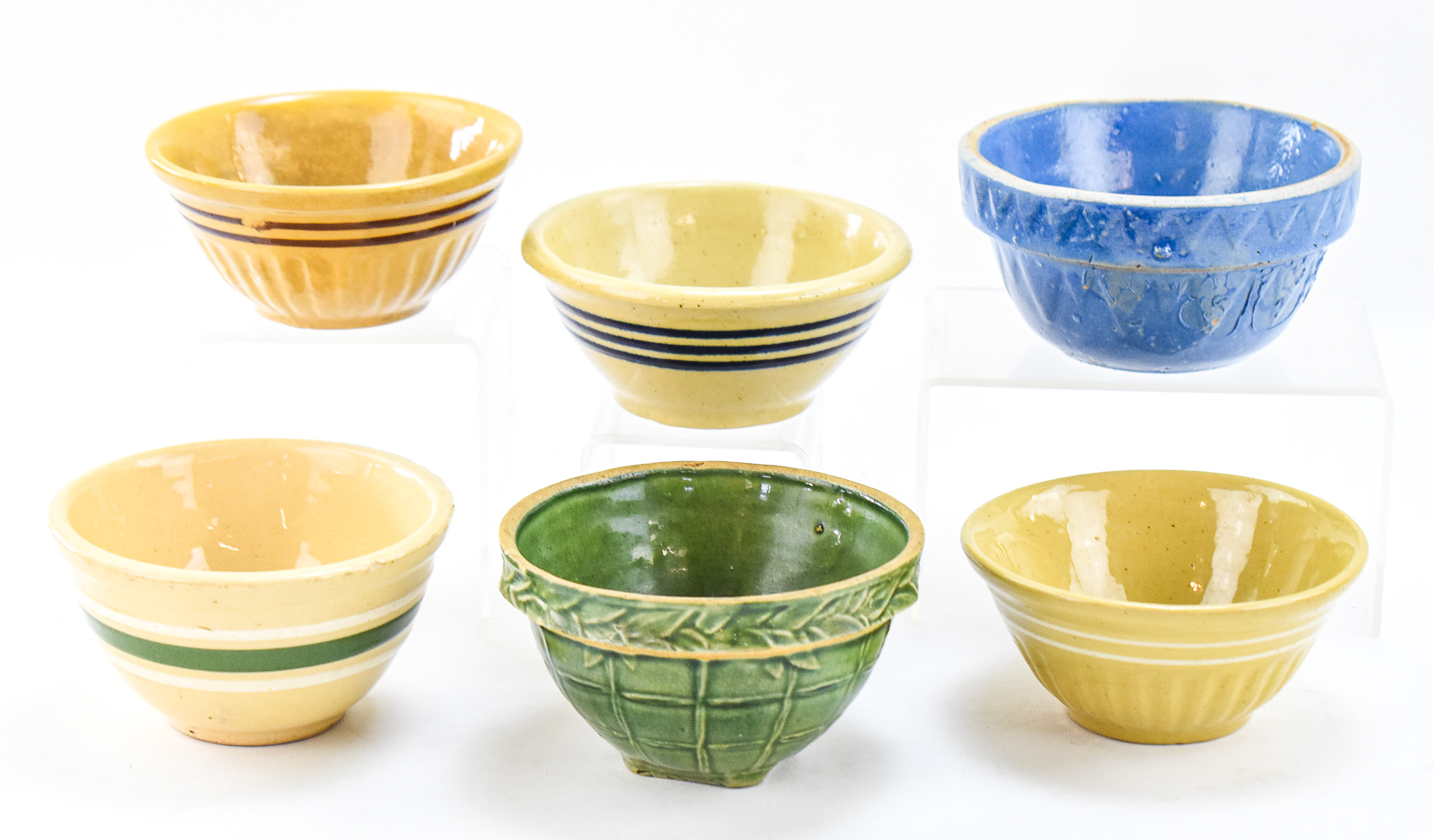 STONEWARE AND YELLOW WARE COLLECTION: 'WINDOWPANE' AND 'BANDED' PATTERNS