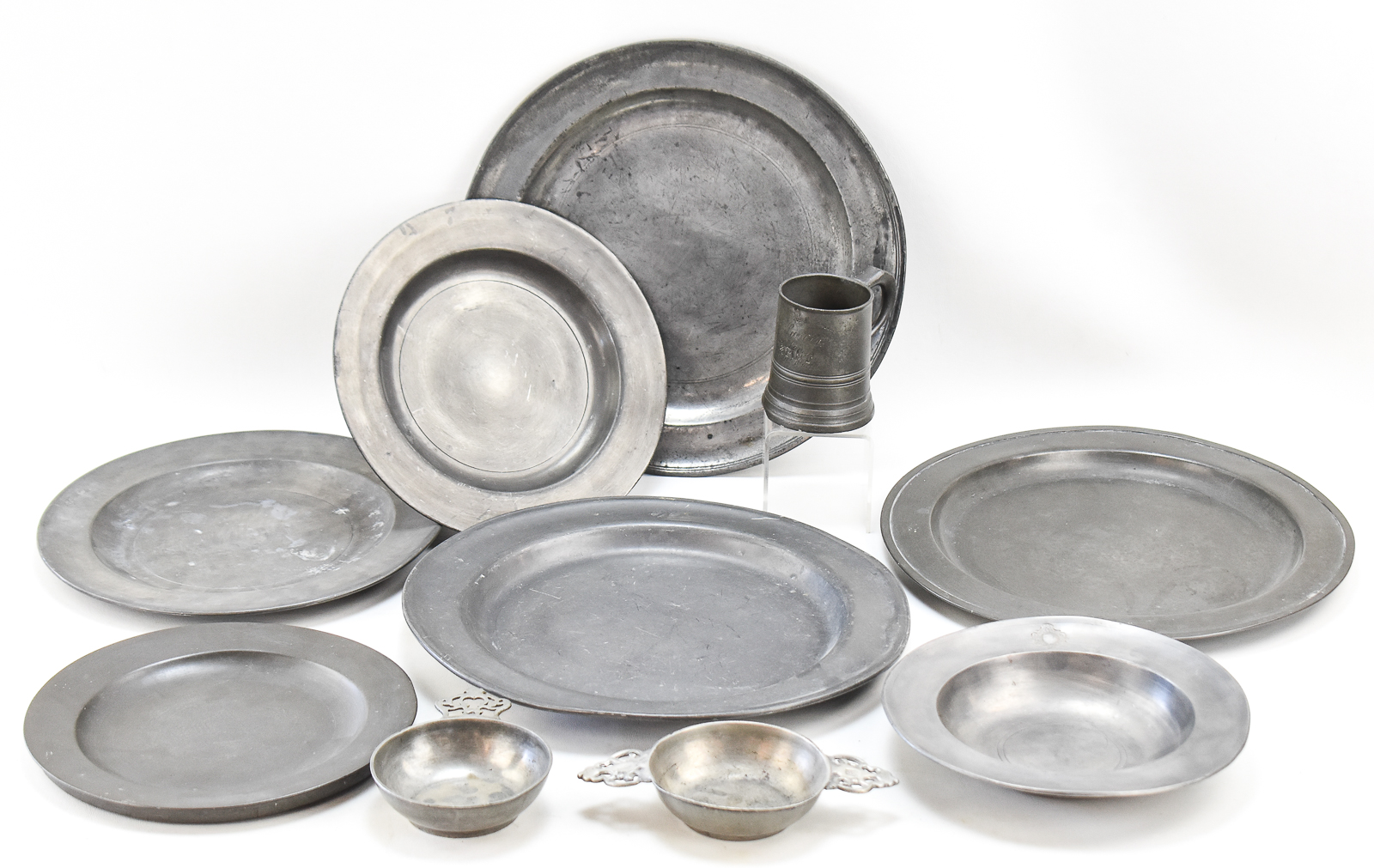 EUROPEAN PEWTER DINNERWARE ASSORTMENT
