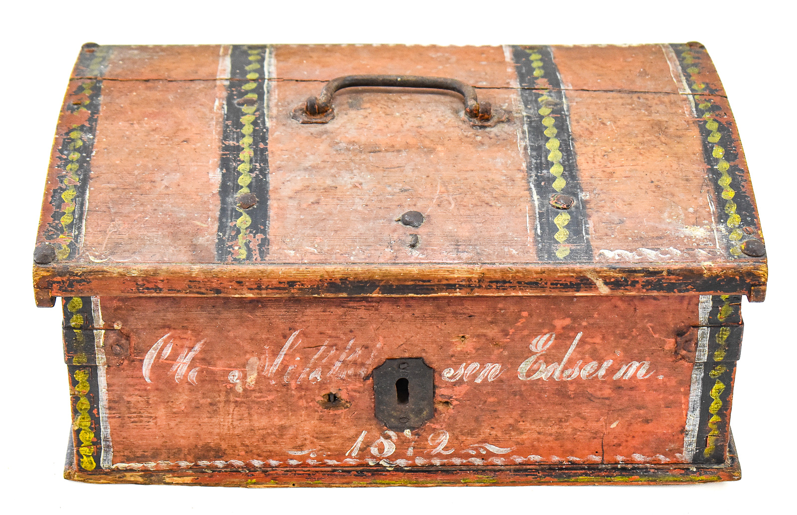 1872 INSCRIBED NORWEGIAN FOLK ART DOWRY CHEST