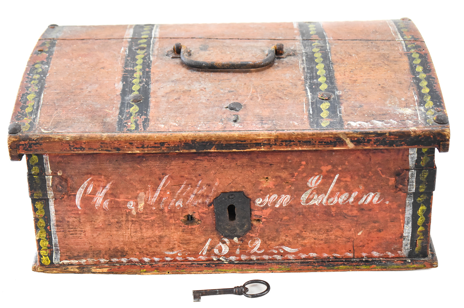1872 INSCRIBED NORWEGIAN FOLK ART DOWRY CHEST