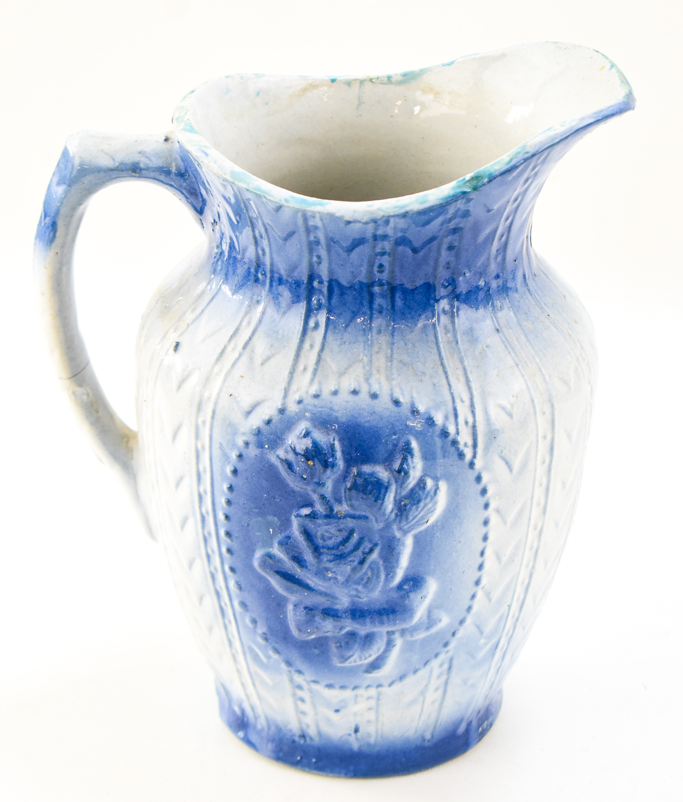 A.E. HULL POTTERY STYLE BLUE-AND-WHITE SALT-GLAZED STONEWARE