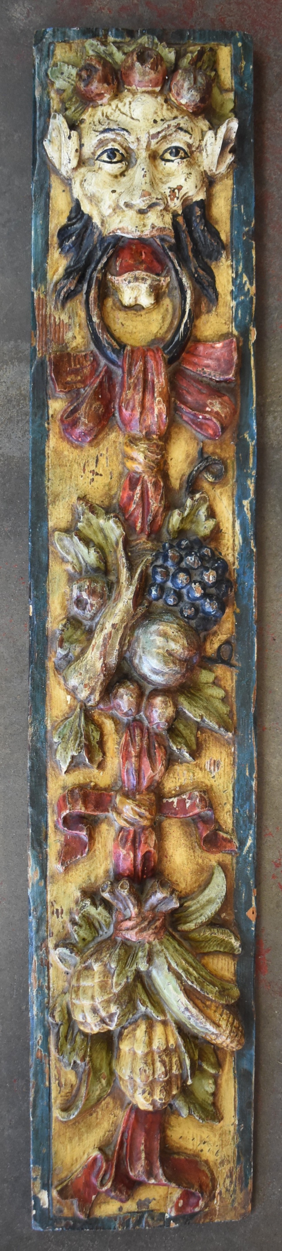 RENAISSANCE REVIVAL STYLE POLYCHROME BACCHUS PANEL