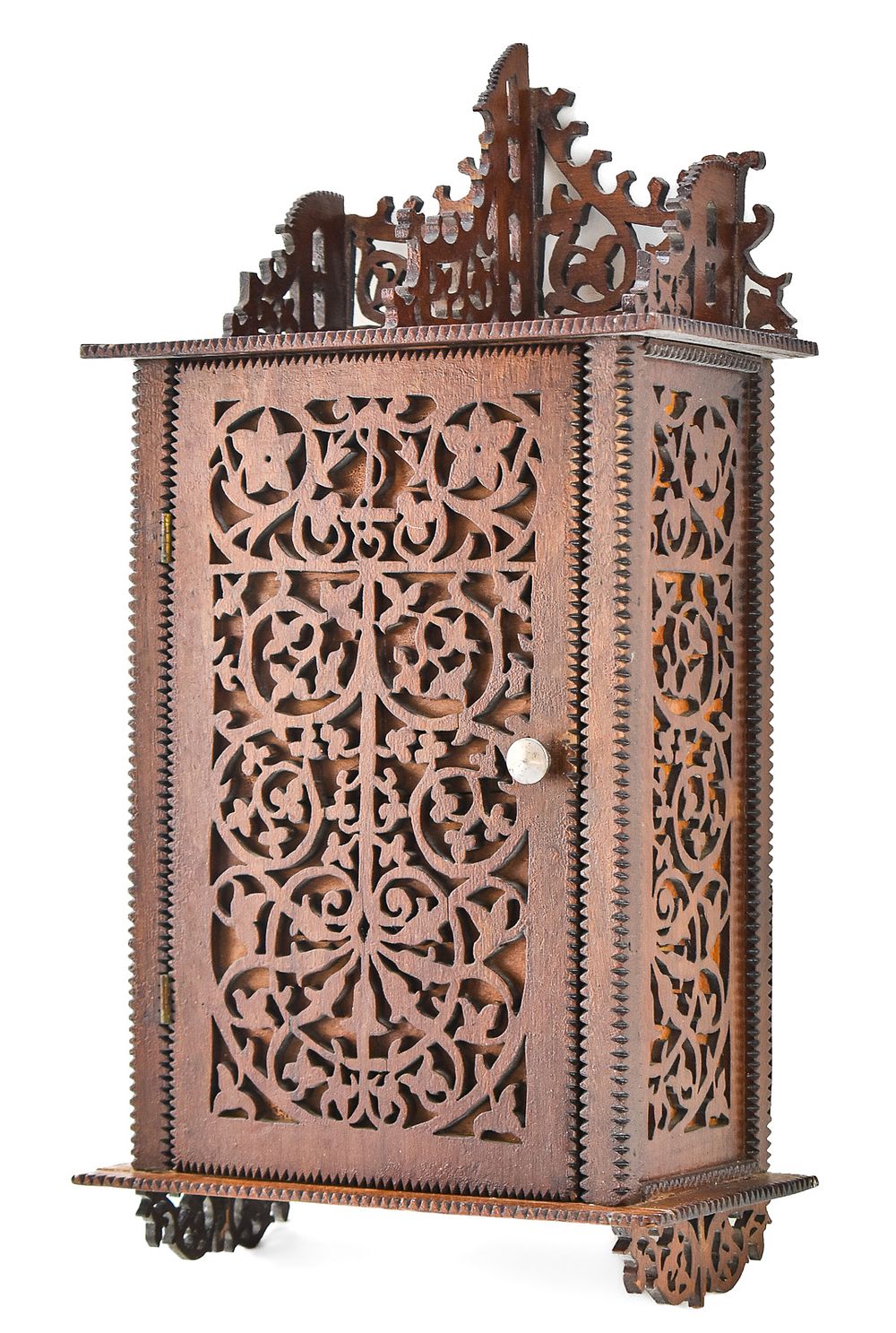 VICTORIAN FRETWORK WALL-HANGING SPICE CABINET